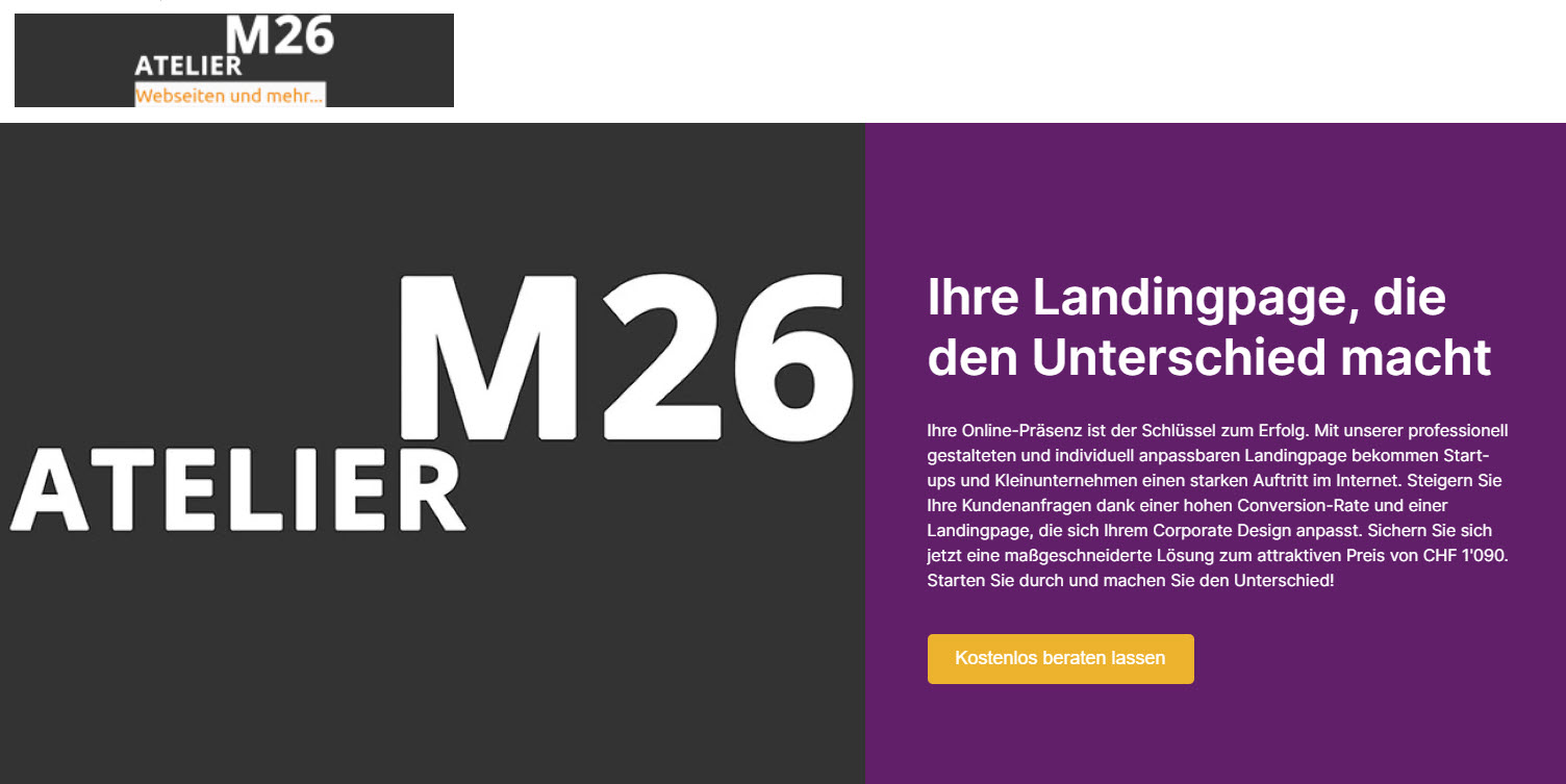 Eine eigene Landingpage